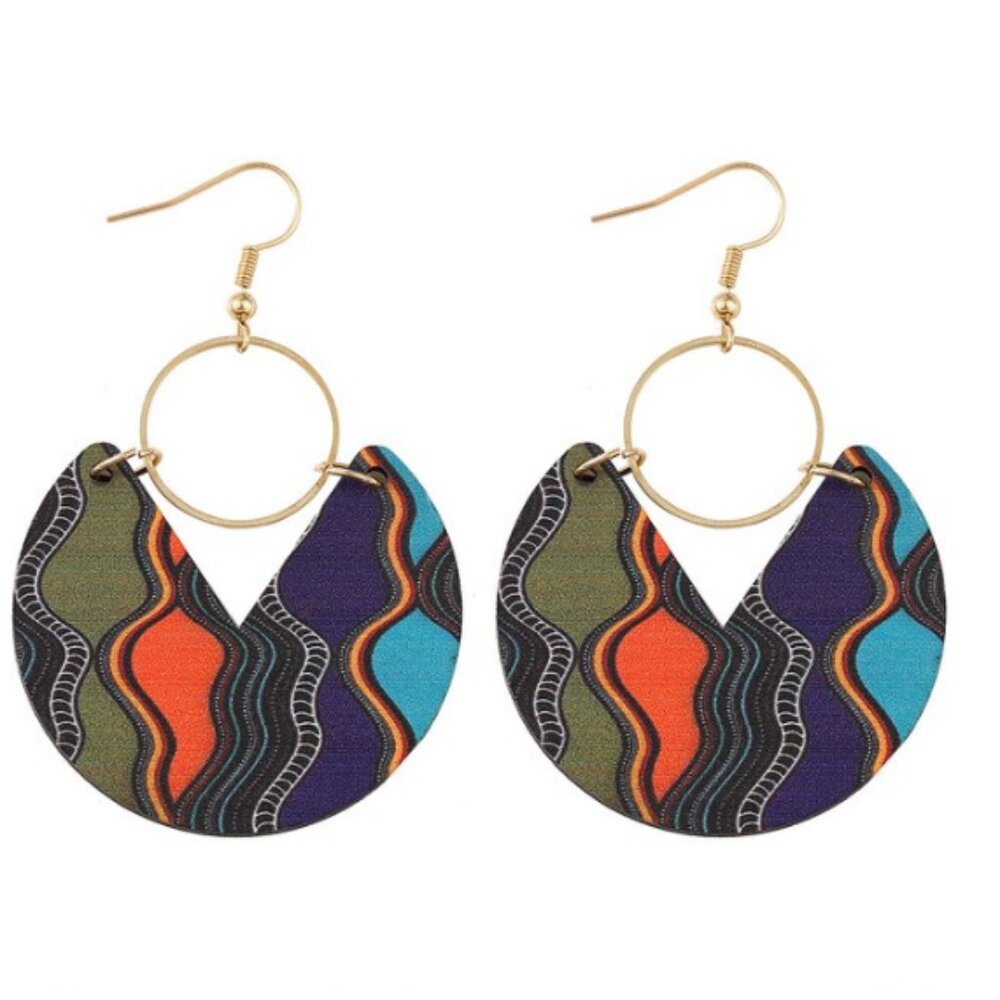 African pattern earrings for women, very light weight, colorful and stylish!